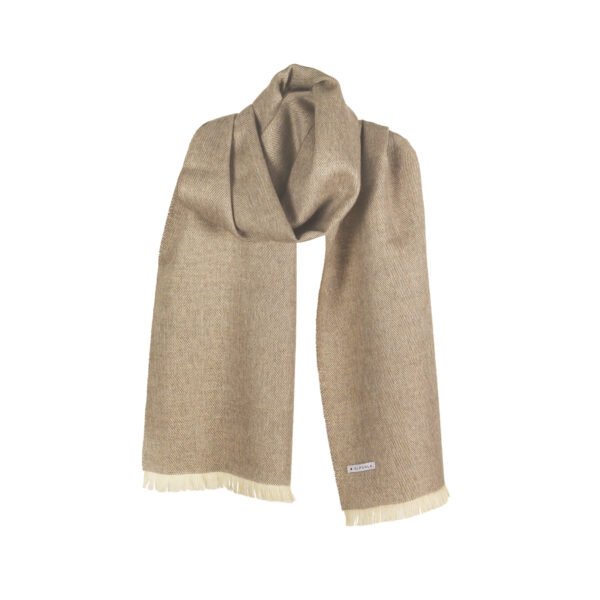 Beżowy szalik z alpaki 100% baby alpaca