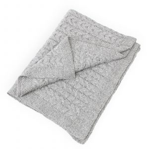 Huanara koc z naturalnej wełny baby alpaca i organicznej bawełny PIMA w kolorze ciemno szarym