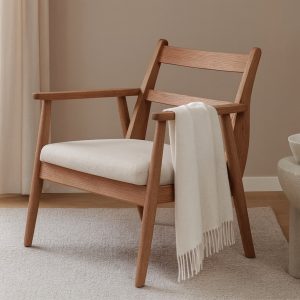 Koc z alpaki Ecru 100% baby alpaca w stylowym wnętrzu